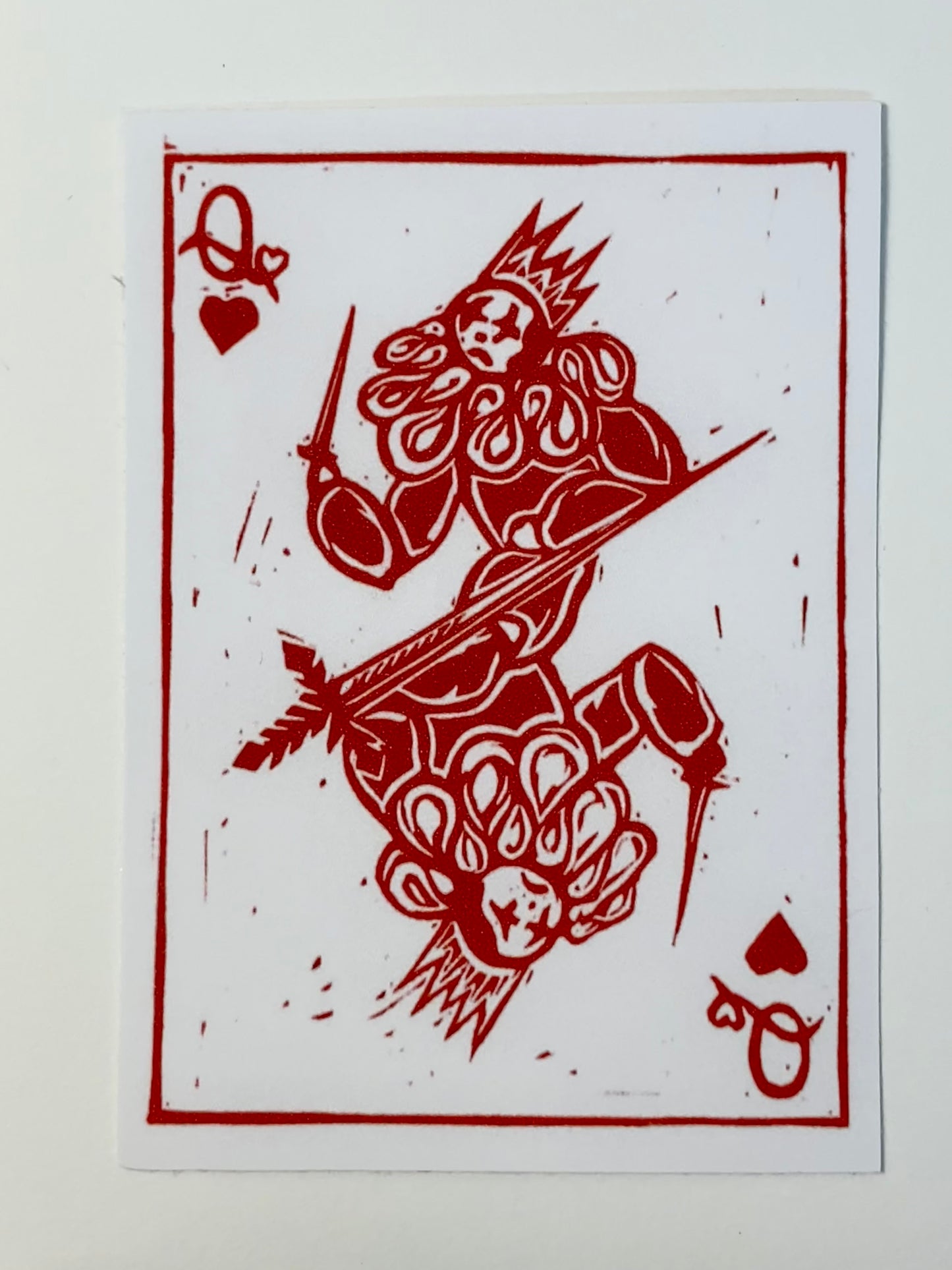 Queen of hearts print sticker