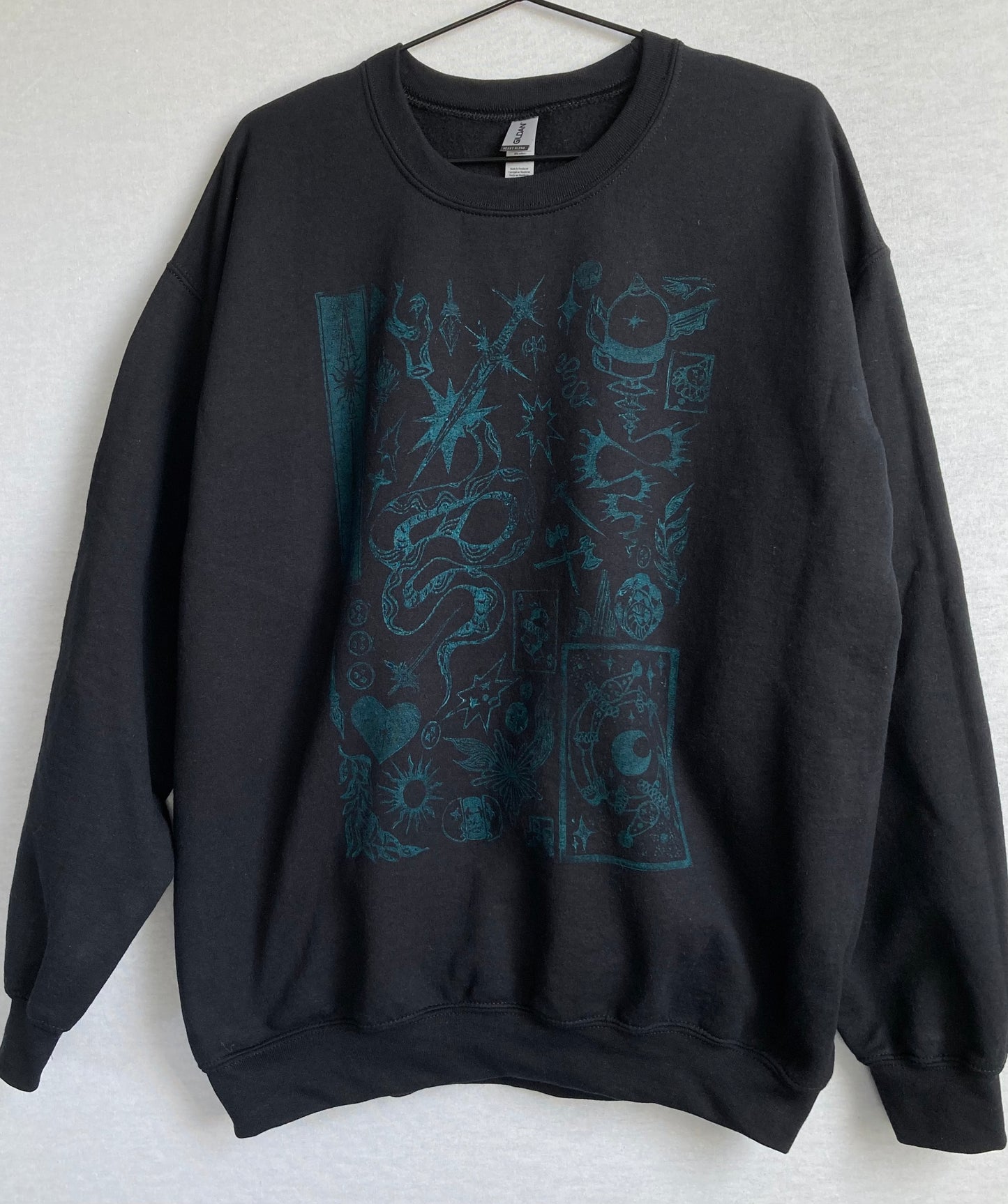 Handprinted Unisex Sweatshirt Size L