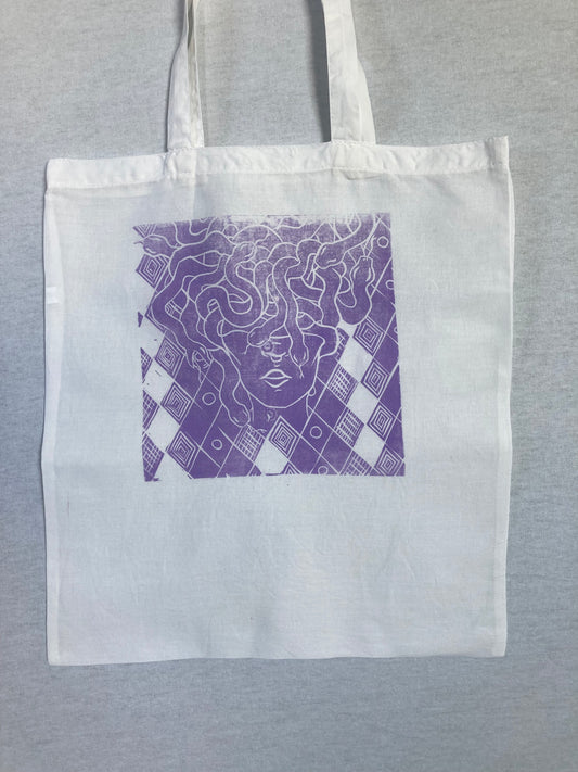 Handprinted tote bag