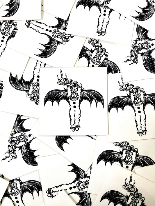 Bat-clown print small sticker