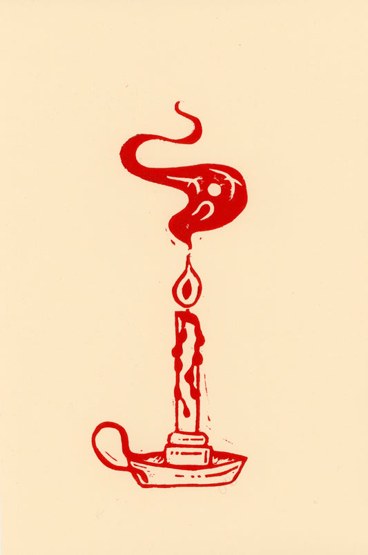 Candle smoke print (red ink)