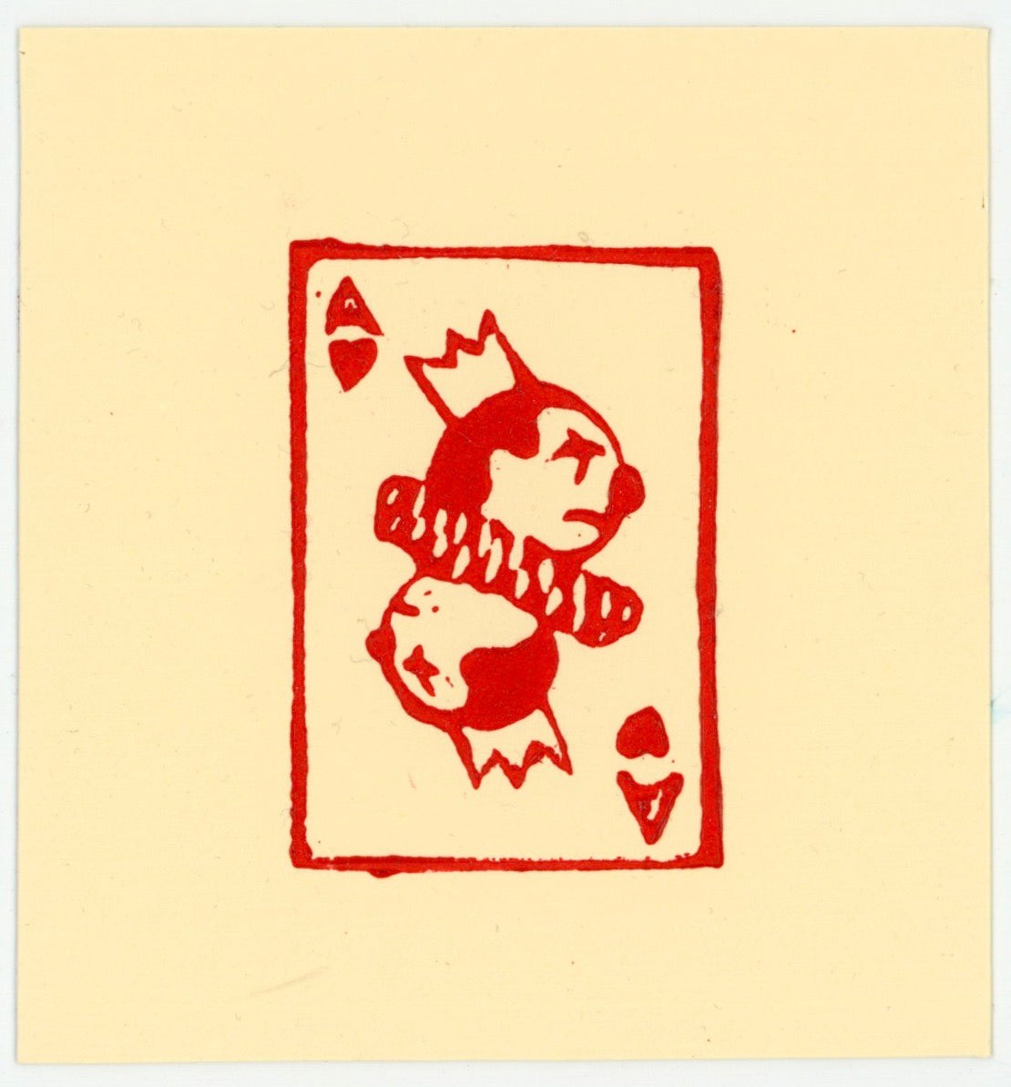 Ace of hearts print (red ink)