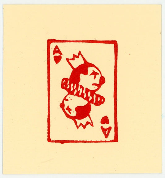 Ace of hearts print (red ink)