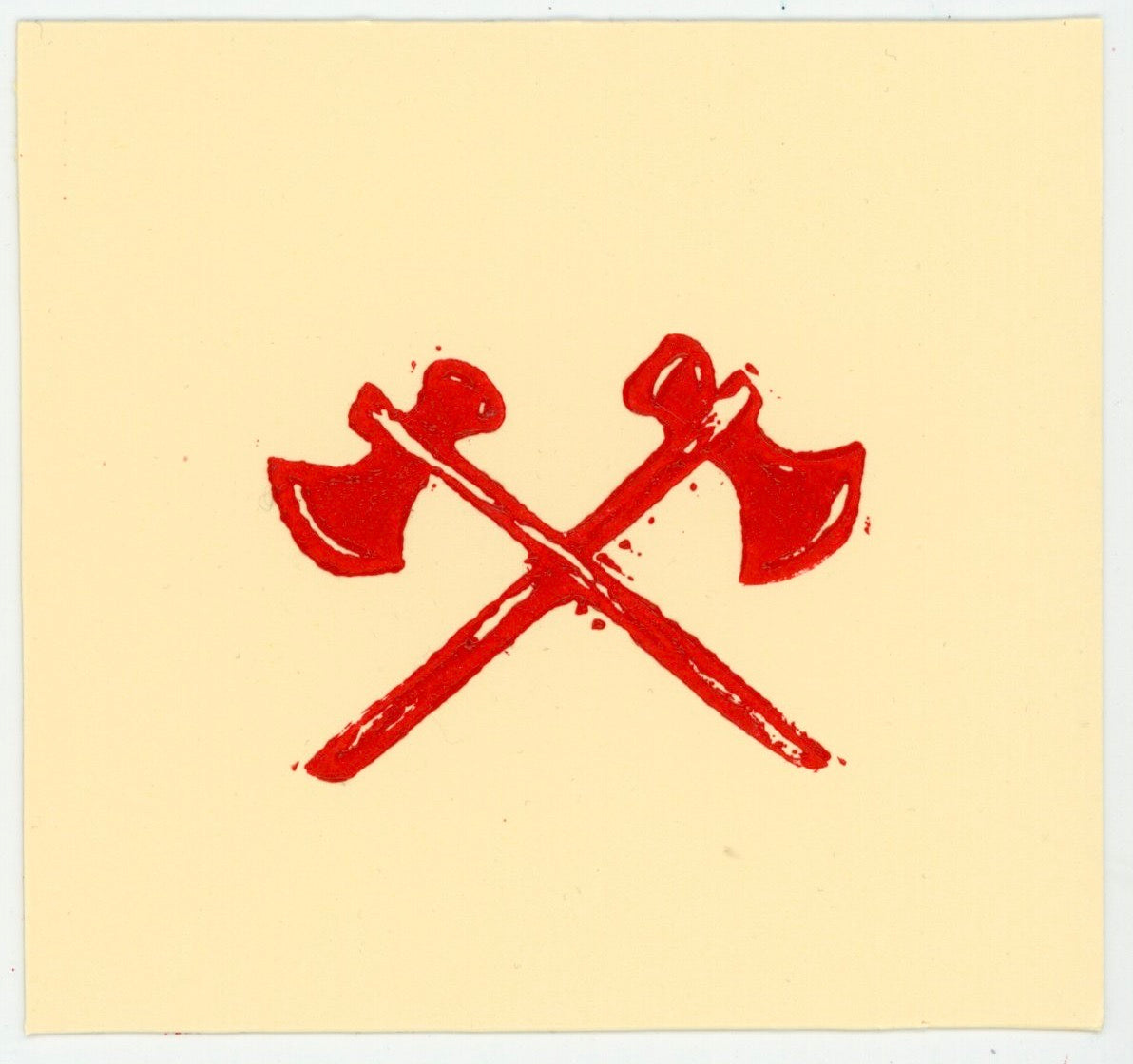 Dual axe print (red ink)