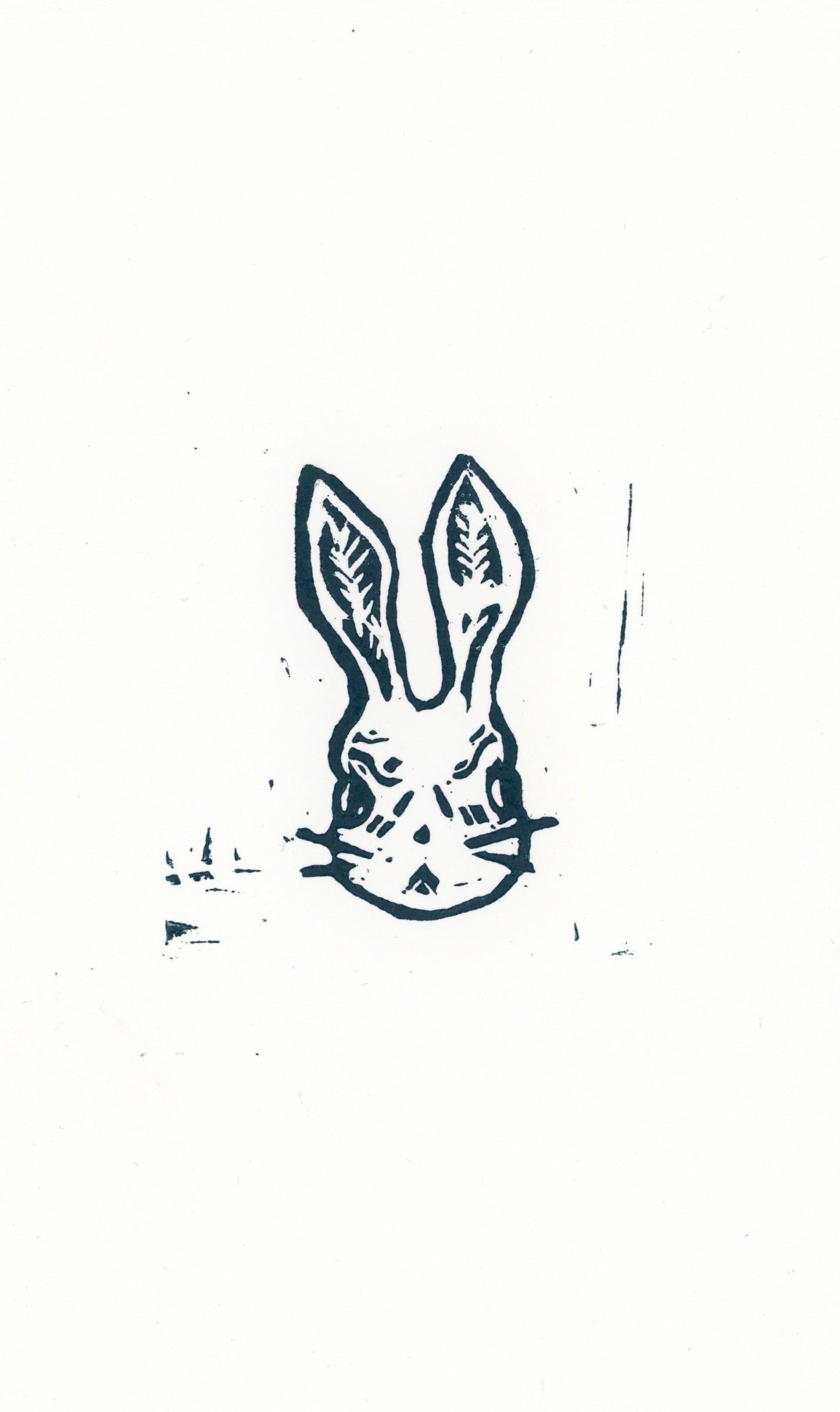 Cross bunny original print (green ink)