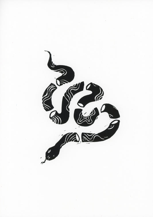 Diced snake original print