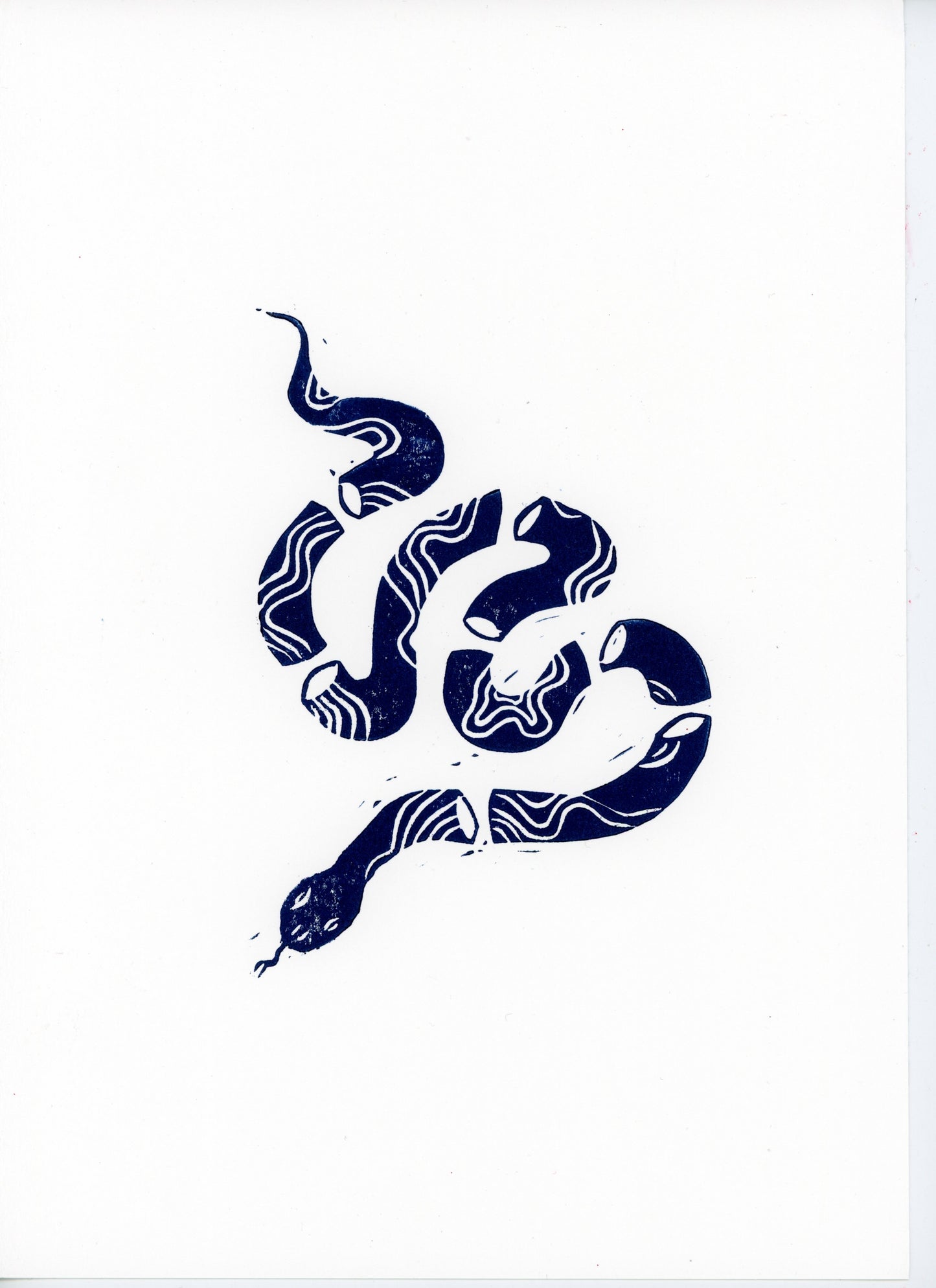 Diced Snake original print (dark Blue)