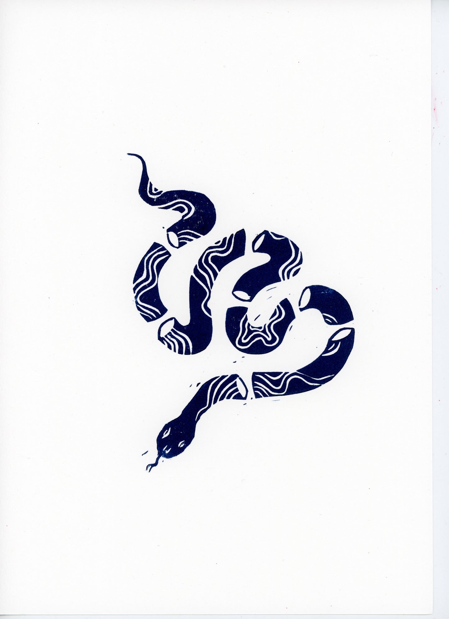 Diced Snake original print (dark Blue)