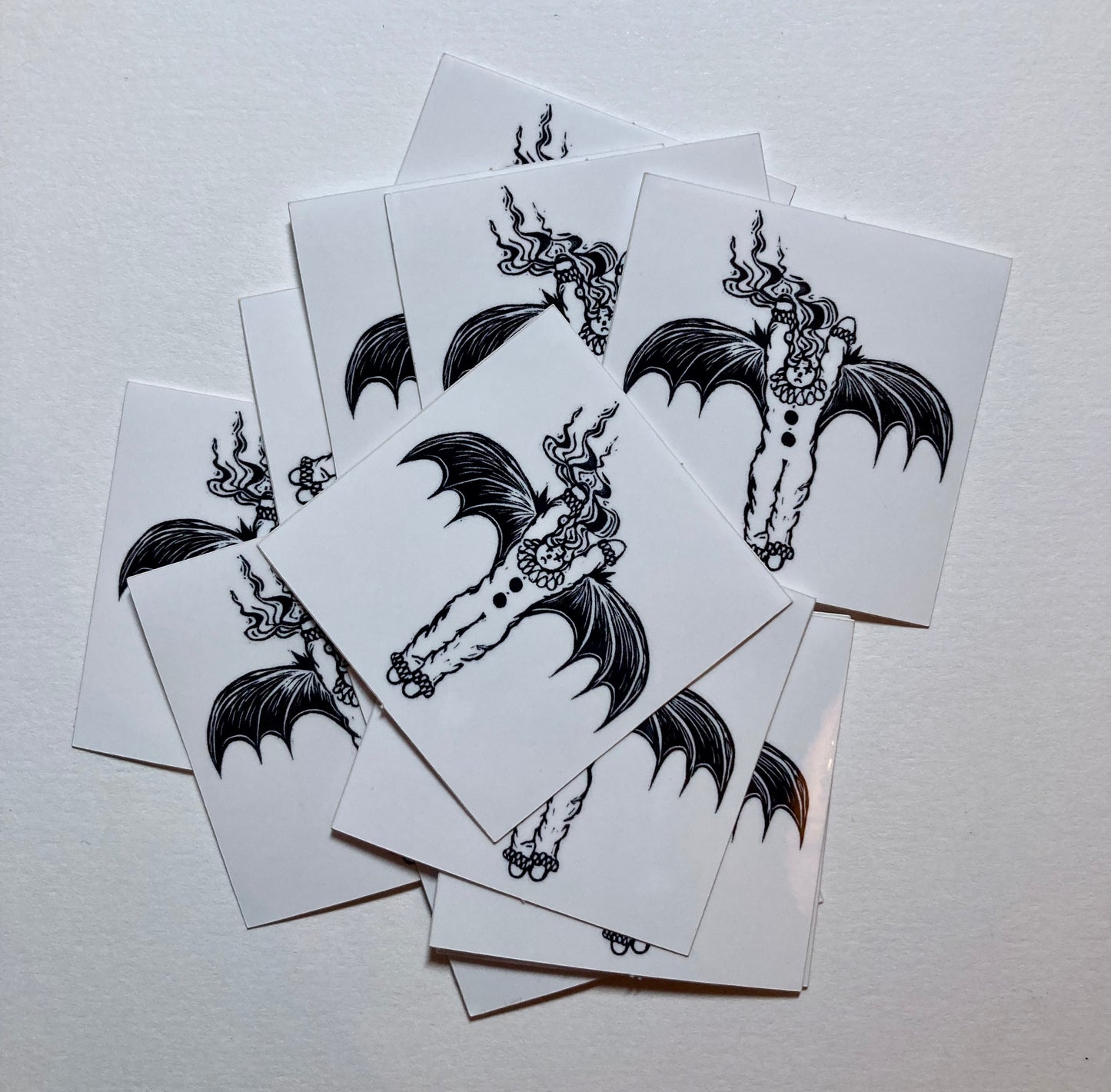 Bat-clown print small sticker