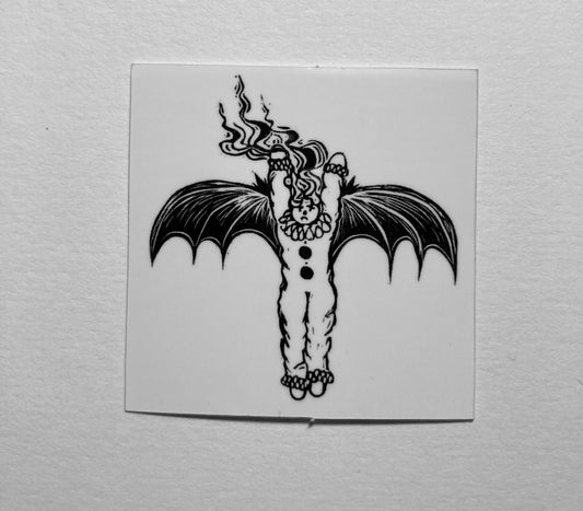 Bat-clown print small sticker