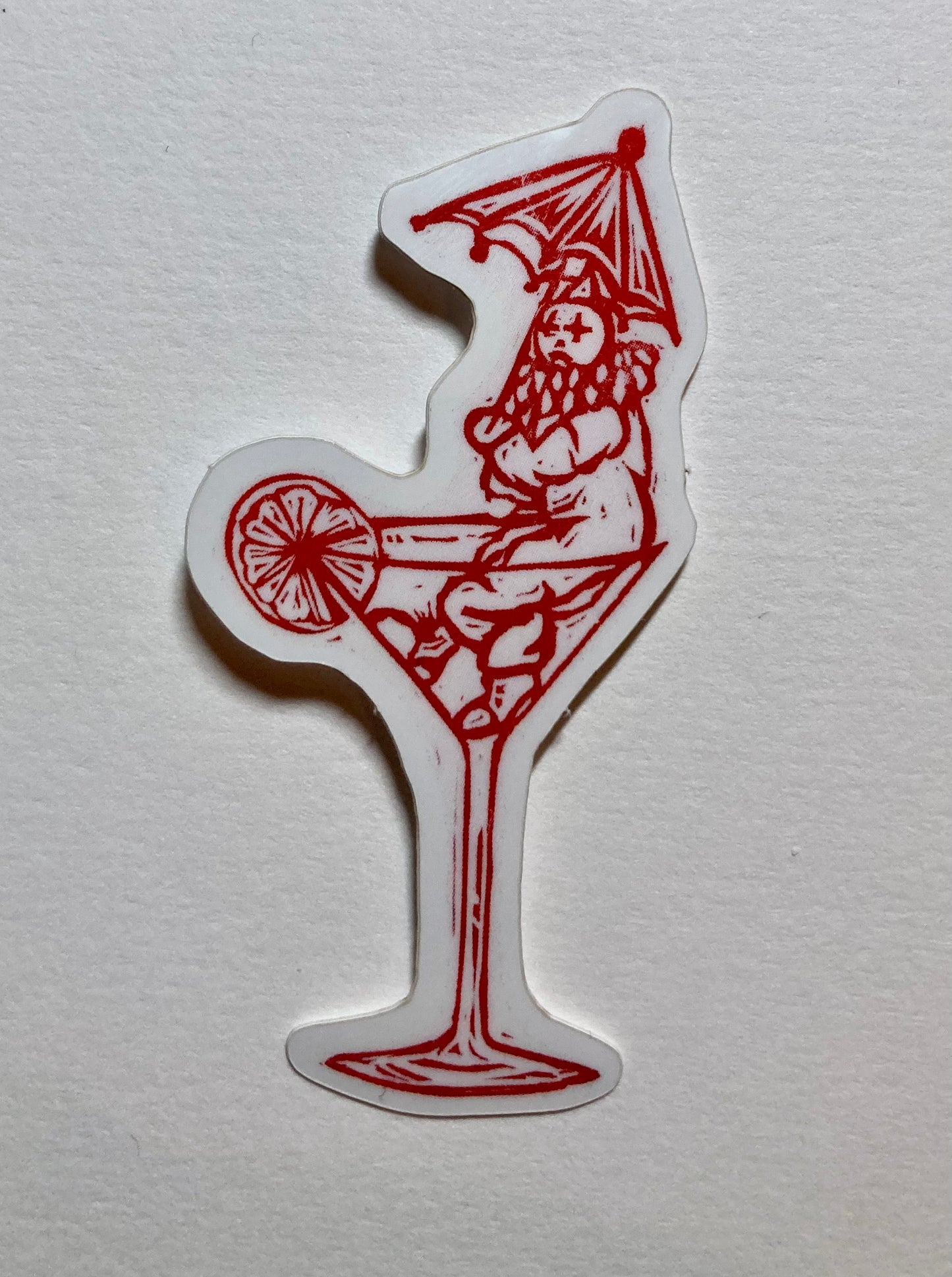 Cocktail print small sticker