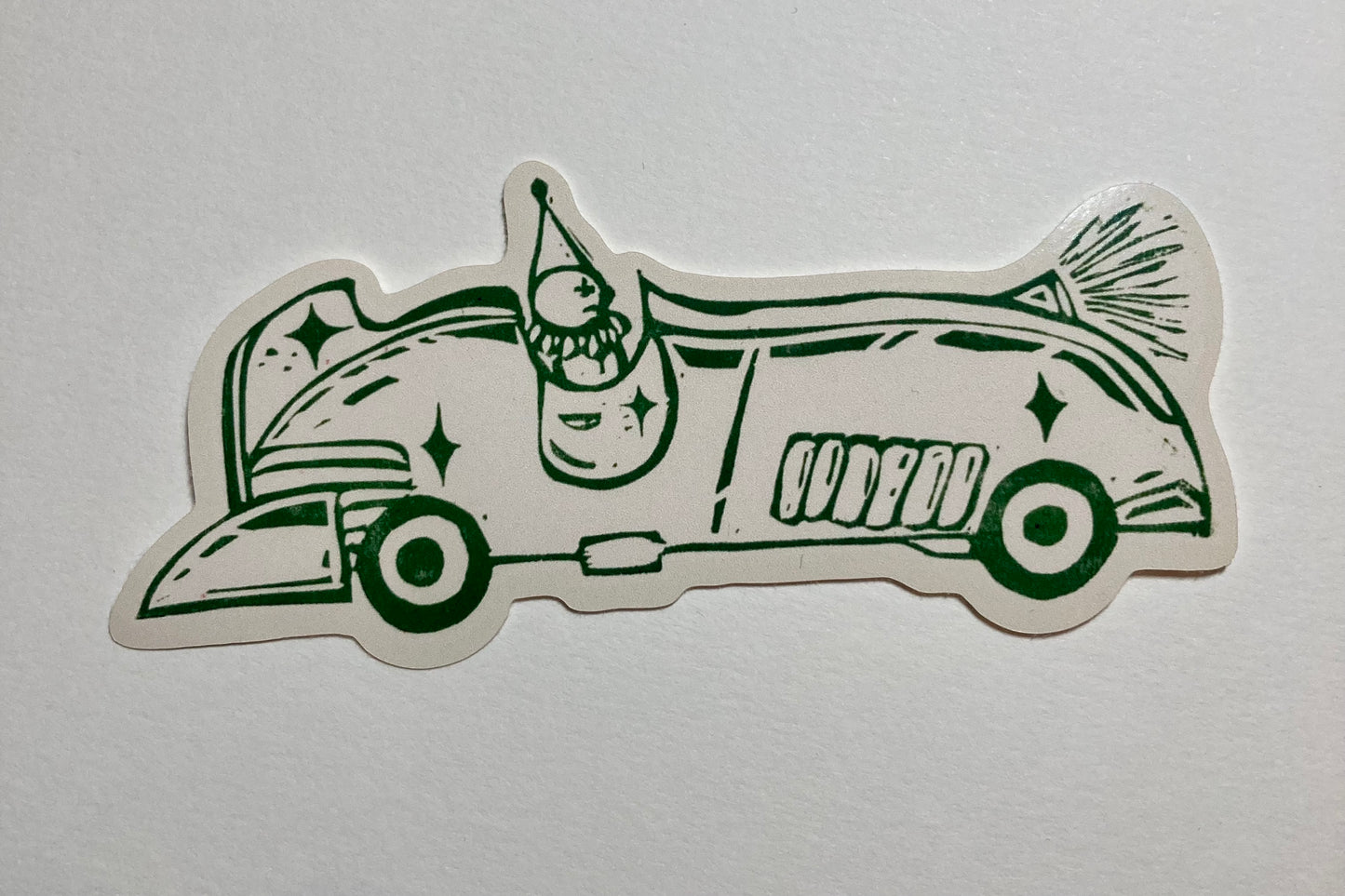 Clown Car print sticker