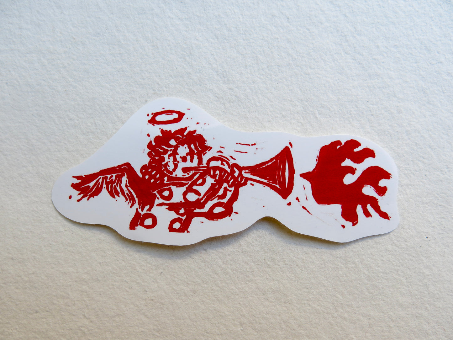 Trumpet clown print sticker