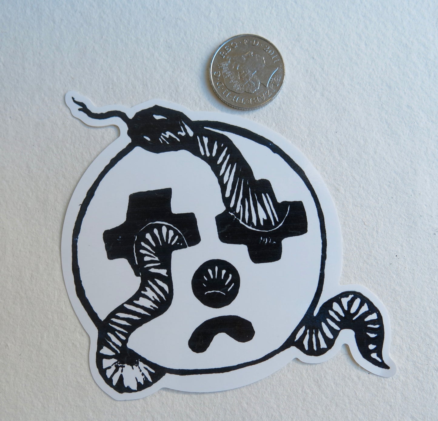 Snake clown mask print sticker