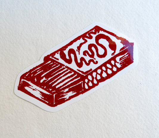 Matchbox print sticker