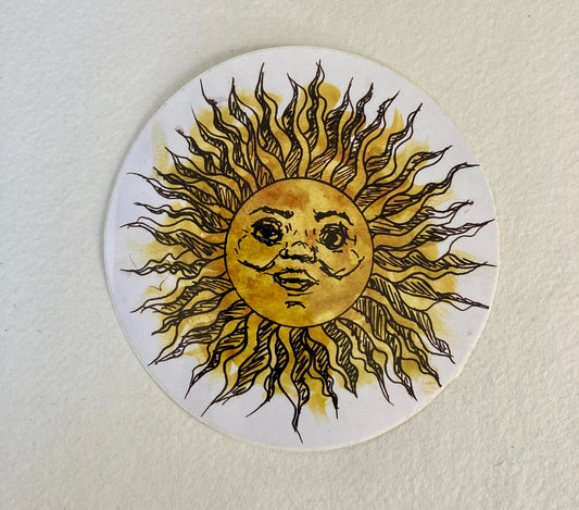 Illustrated Sun vinyl sticker