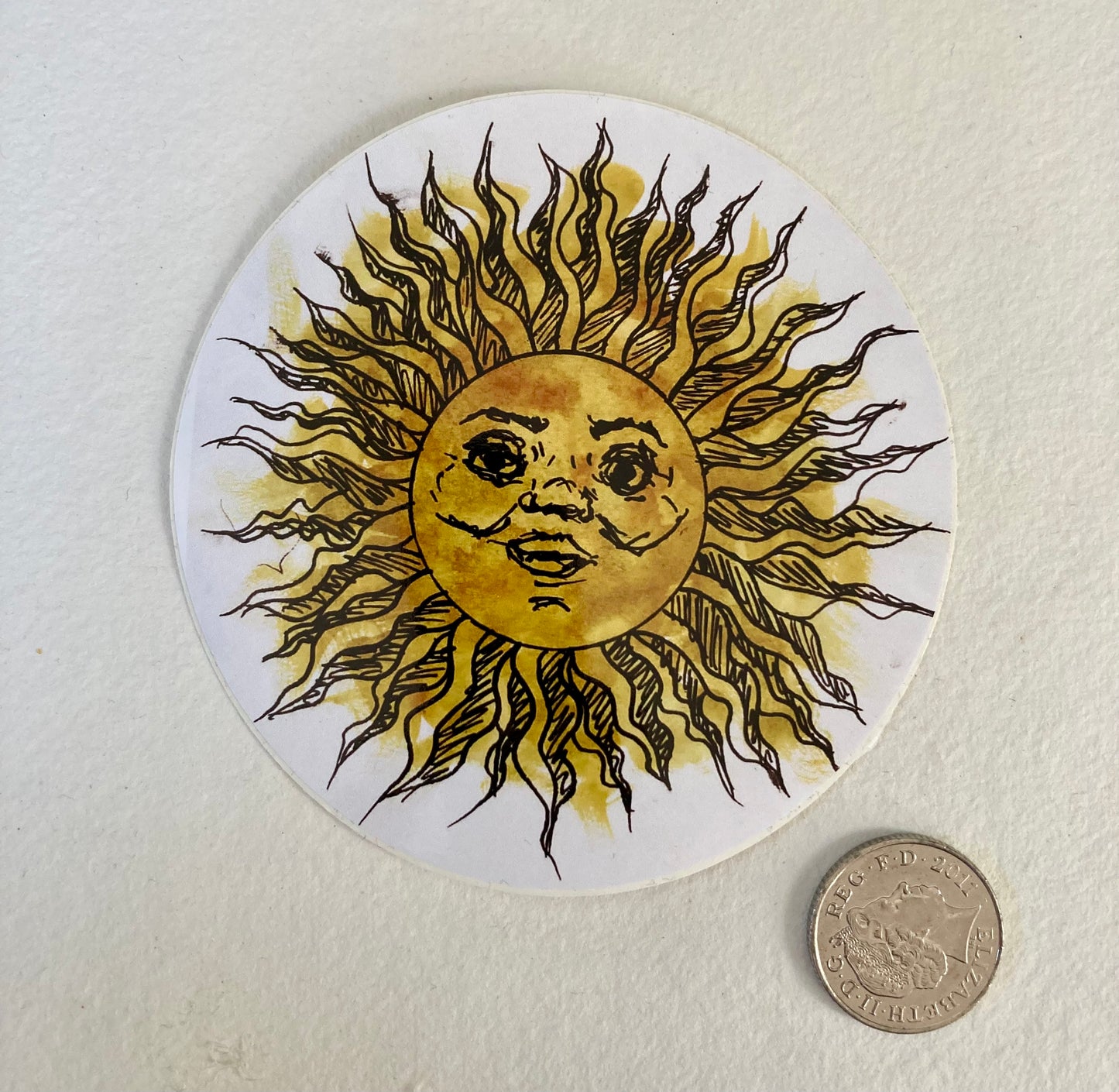 Illustrated Sun vinyl sticker