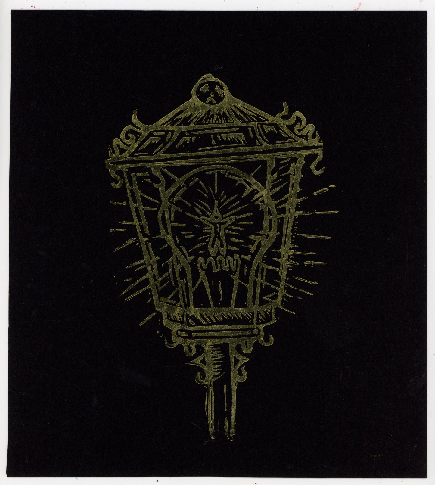 Lamp spirit original print (Gold metallic ink)