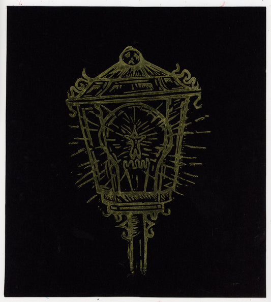 Lamp spirit original print (Gold metallic ink)