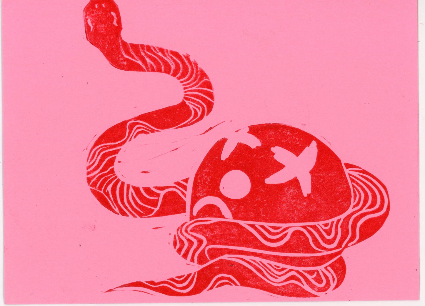 Snake food print (red ink)