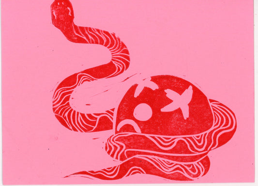 Snake food print (red ink)