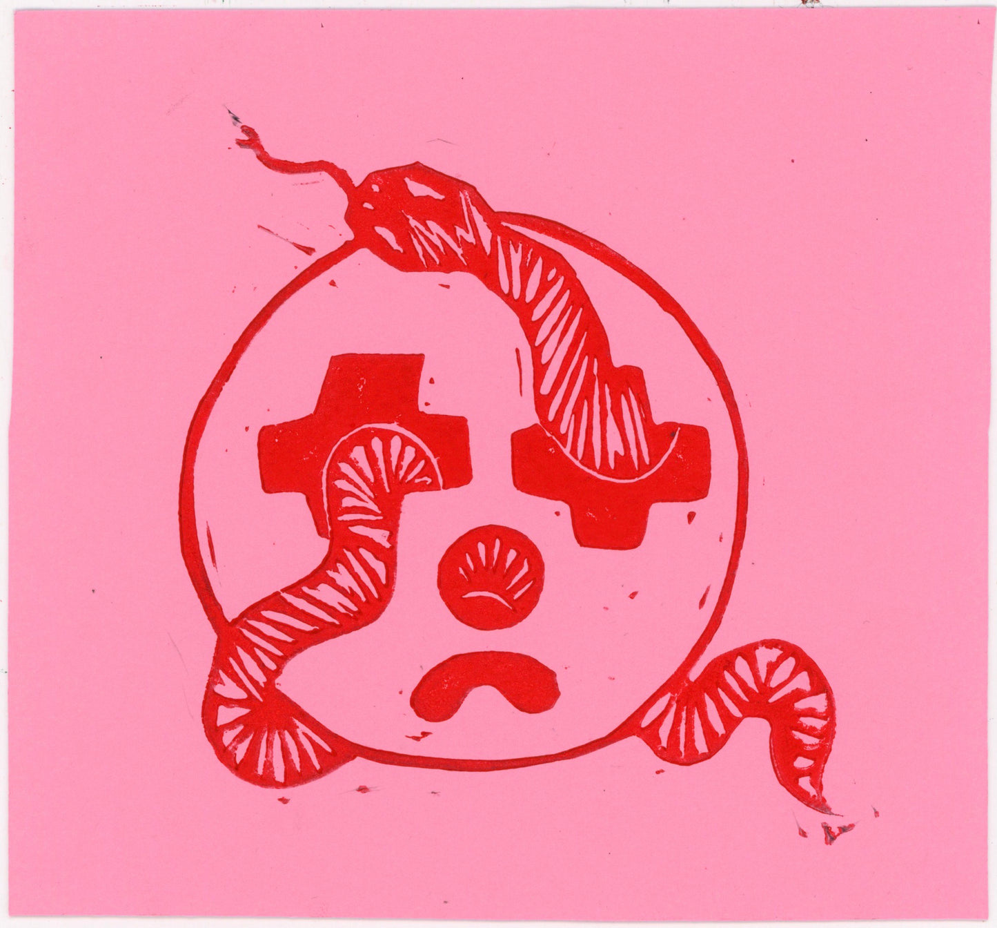 Snake mask print (red ink)