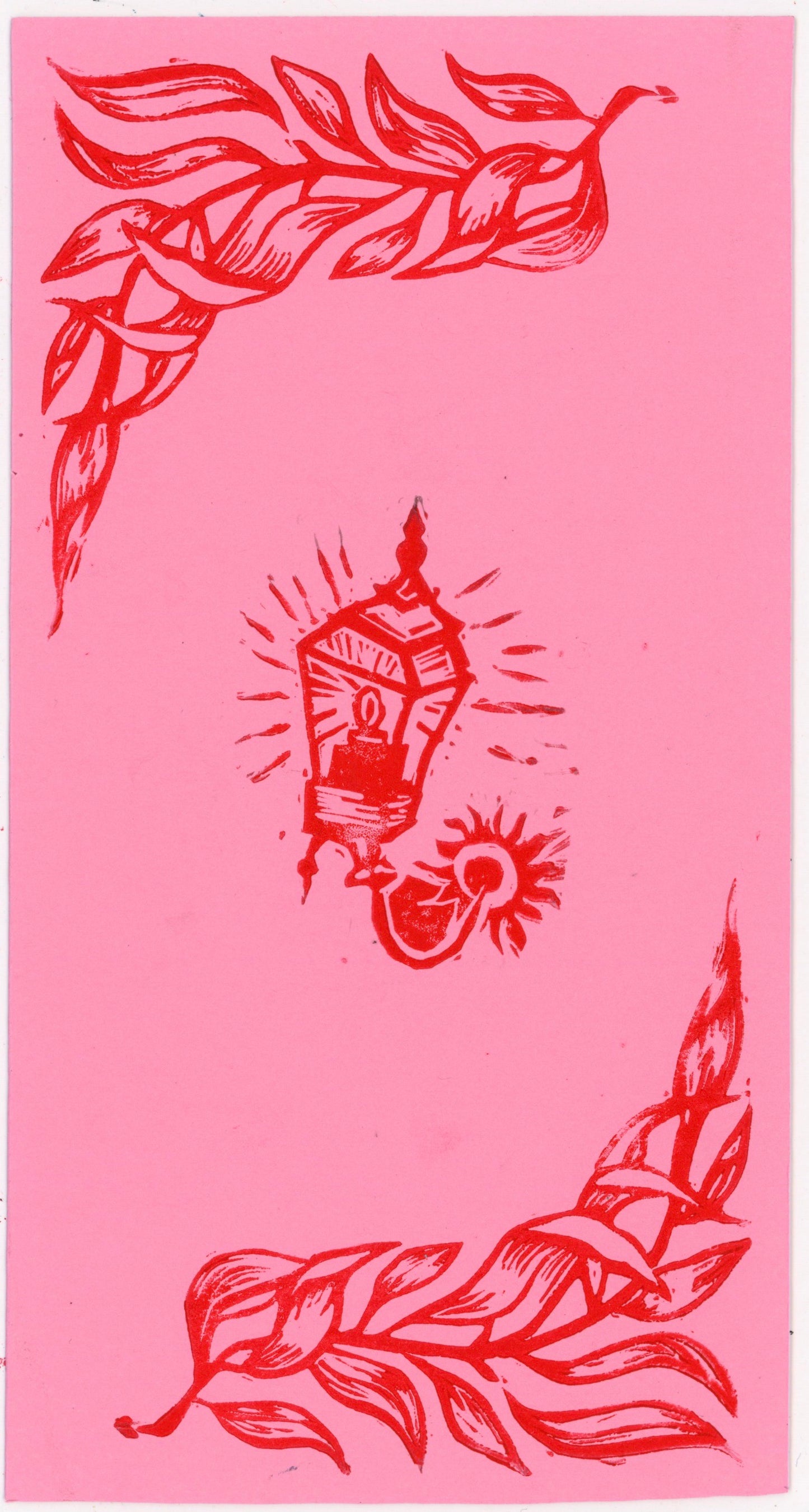 Street lamp print (red ink)