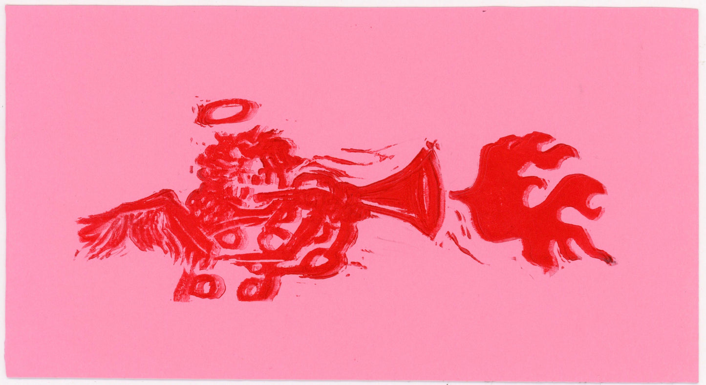 Trumpet print (red ink)