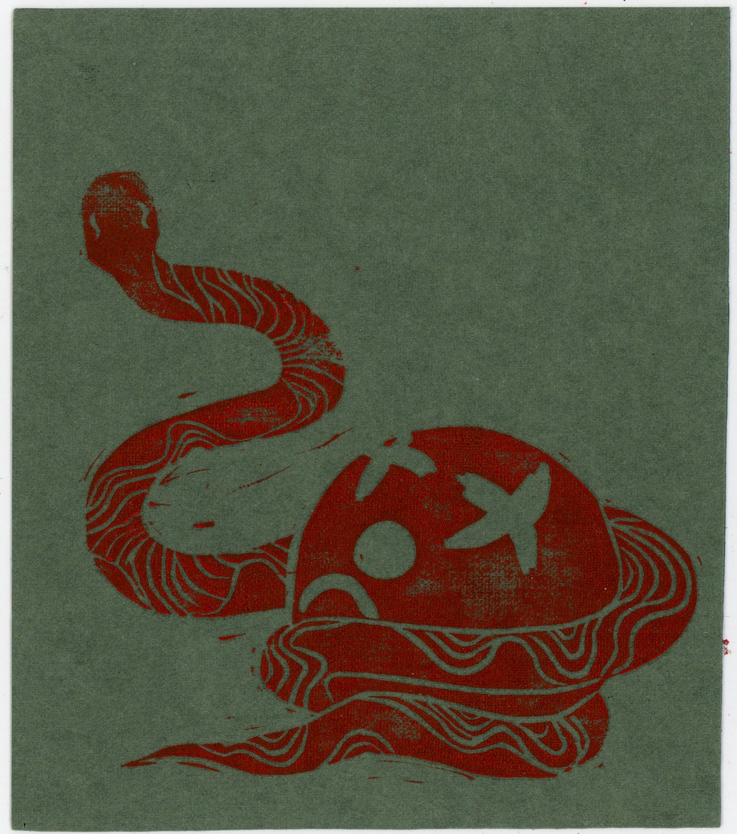 Snake food print (red ink)