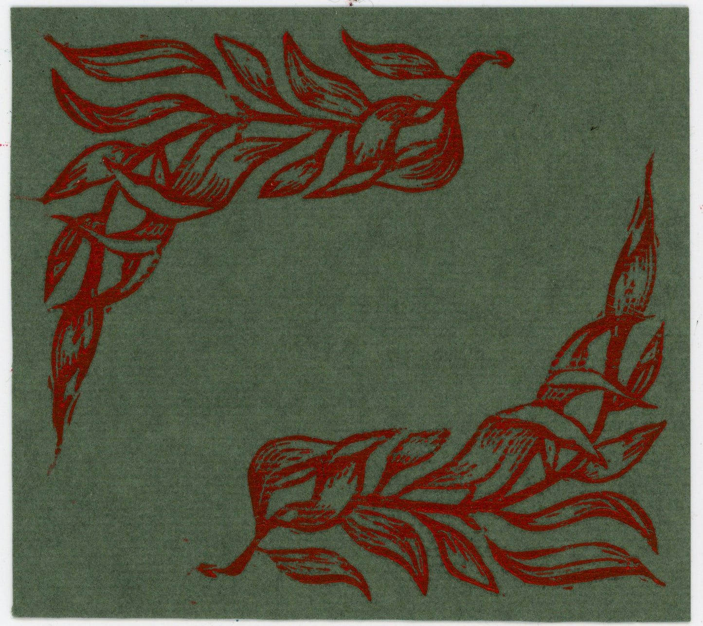 William Morris leaves 1 print (red ink)