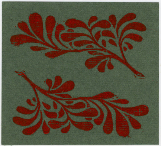 William Morris leaves 2 print (red ink)