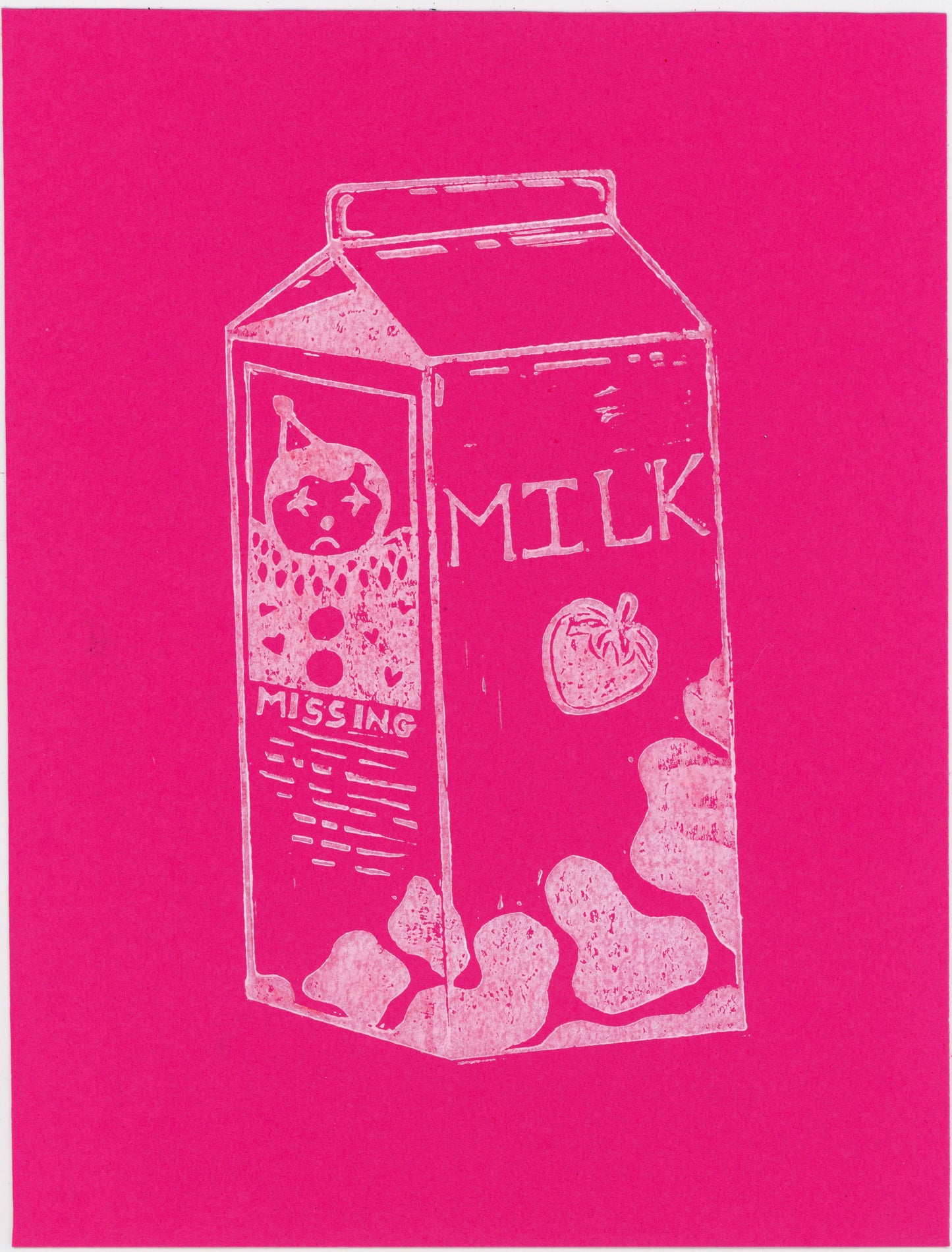 Milk Carton Original print (white ink)