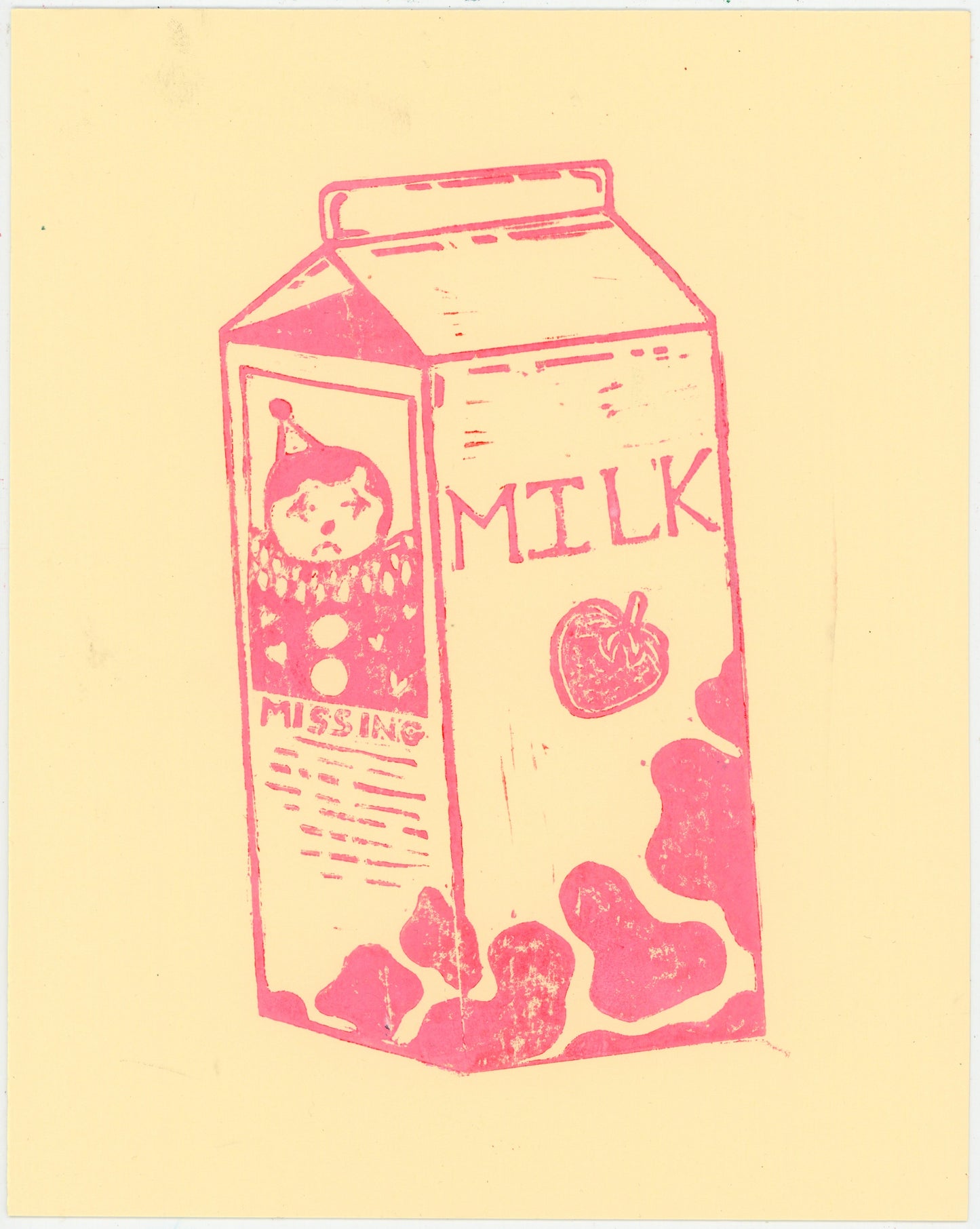 Milk Carton Original print ( Pink ink )