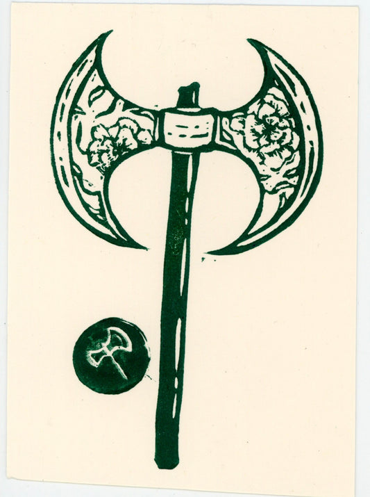 Axe Original print (Dark green ink)