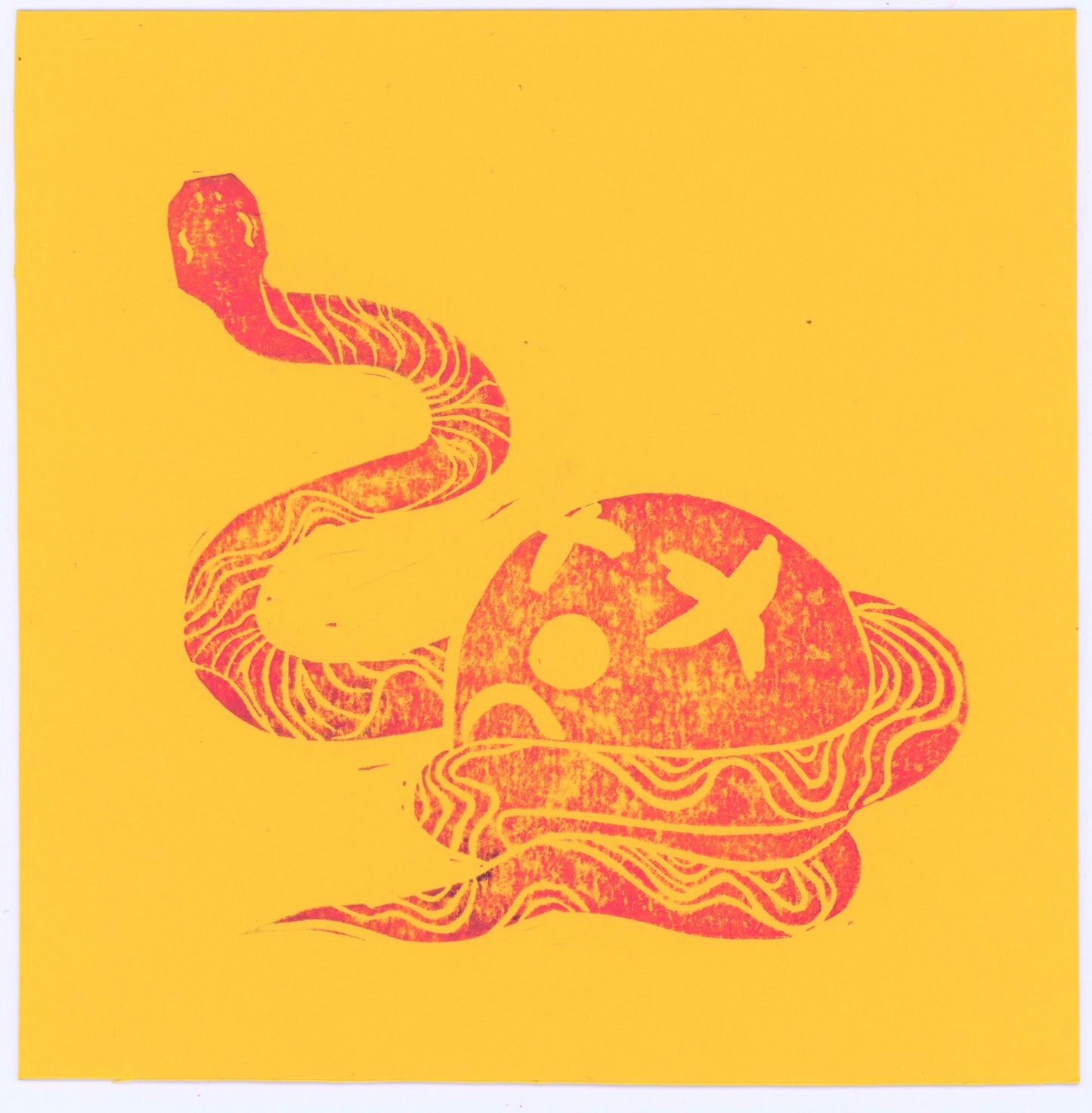 Snake food print (pink ink)