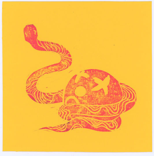 Snake food print (pink ink)